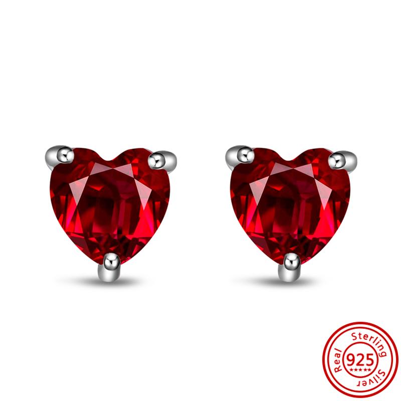 S925 Sterling Silver Red Radiant Heart Zircon Lipstick Shell Pearl Always Love Beads Fit Original  Charms Bracelet Jewelry