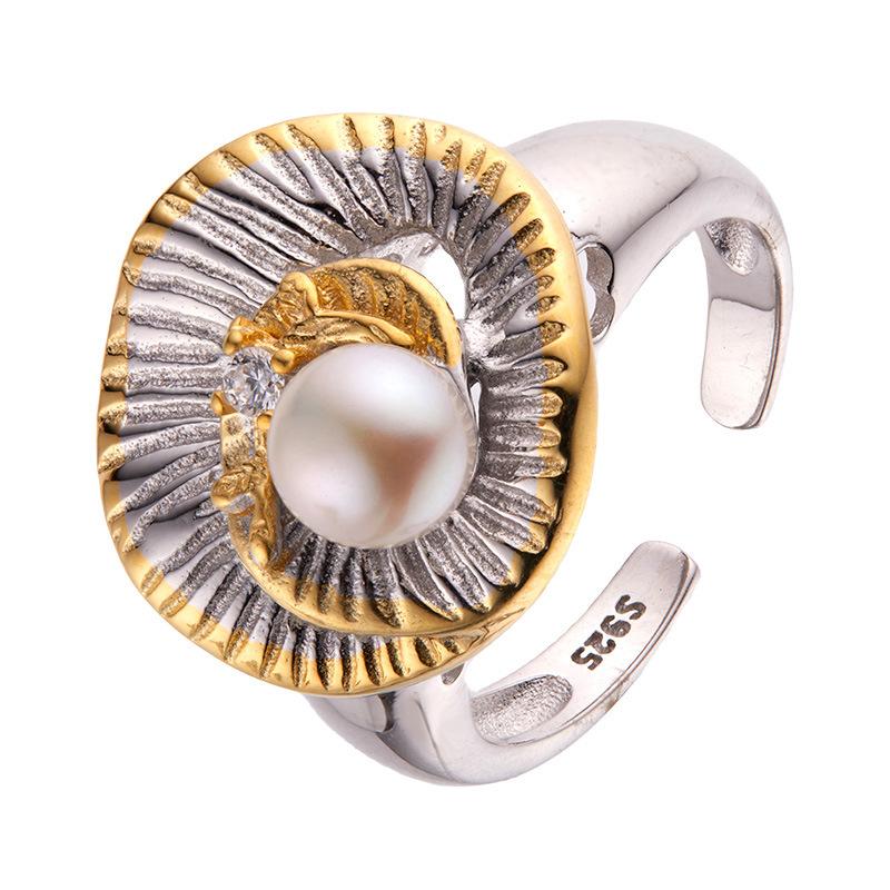 S925 Sterling Silver Inlaid Natural Colored Jewelry Ring Women'S High-End Jewelry