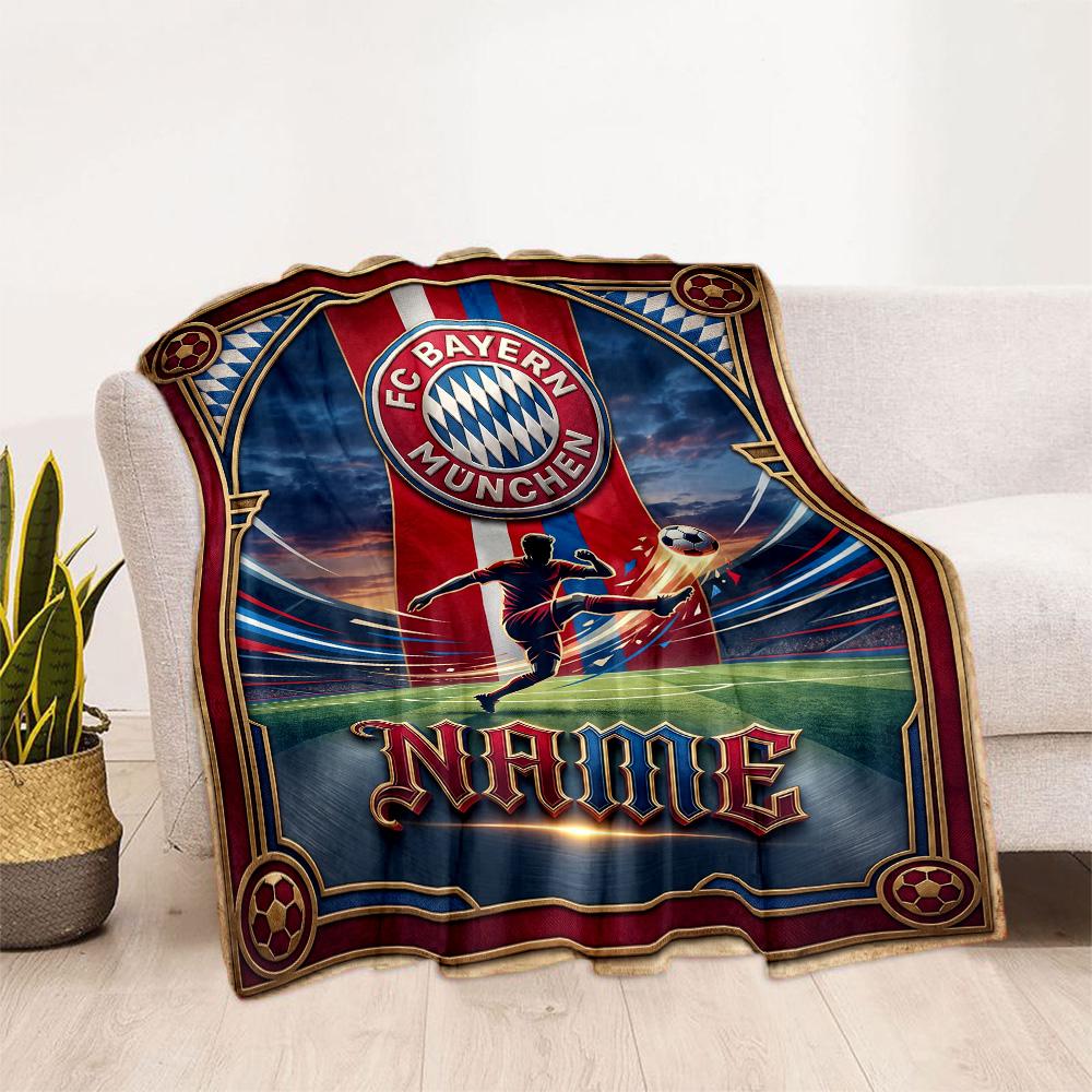Bayern Munich Fan Gear Customize Your Name Blanket Throw Customizable Blanket Durable Comfort Perfect for Bedding Bed Picnics Livingroom