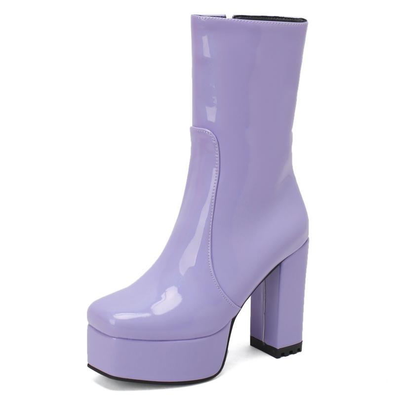 

Модные ботильоны на платформе для женщин черные белые синие розовые на высоком каблуке короткие резиновые сапоги осенне-зимние туфли для вечеринок и танцев женские сексуальные 43