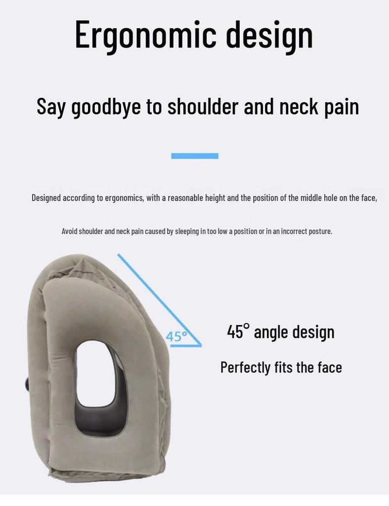 U-shaped Inflatable Travel Pillow for Face-Down Sleeping