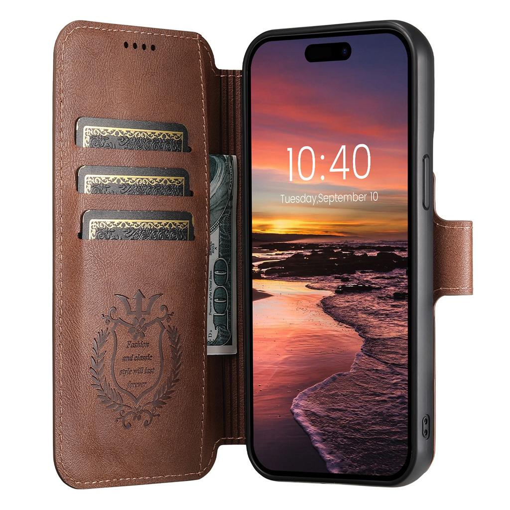 SUTENI Q-05 For iPhone 15 Pro Max Wallet Case 2 in 1 Detachable Leather Flip Phone Cover with Stand