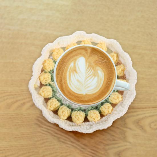 Gehäkelter Tulpenblumen-Untersetzer Handgemachte Unterlagen für Kaffee- und Teetassen Mehrzweck Heimbar