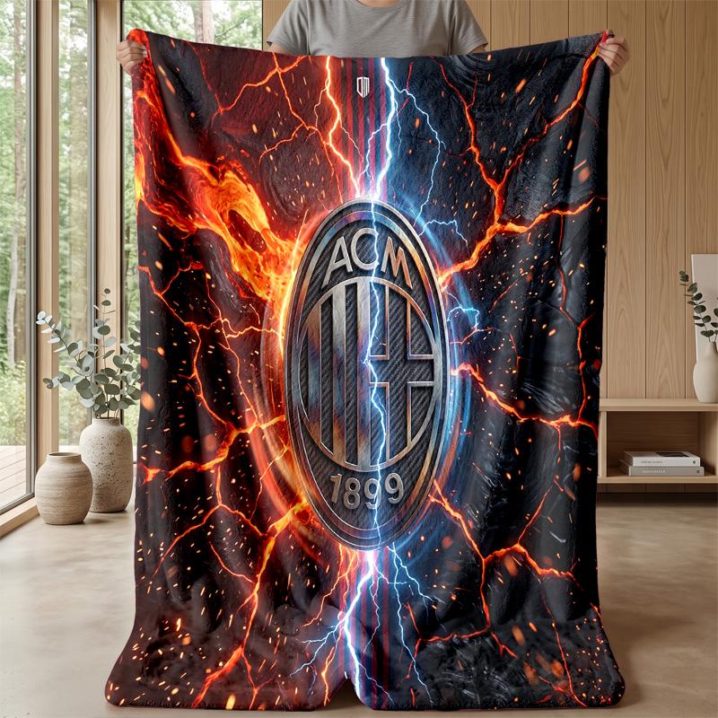 AC Milan Theme blanket Soft Flannel Blanket Plush Throw Blanket Cozy Sofa Bed Blanket for Home Decor