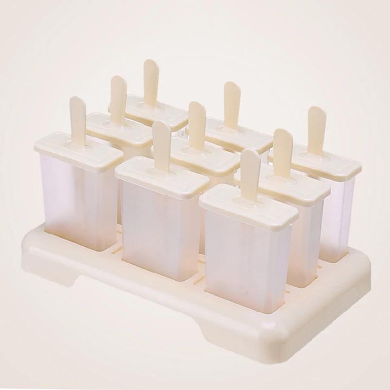 9 Grid Ice Cream Popsicle Mold DIY Ice Cream Machine Homemade Ice Box with Plastic Stick Ice-lolly Mold Ice Tray Kitchen Gadgets