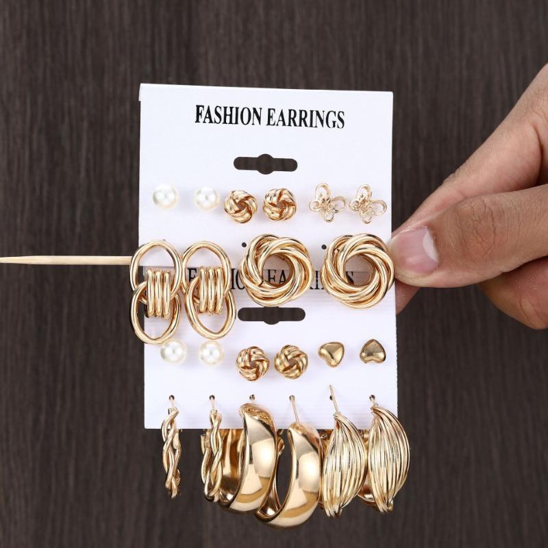 Premium Circle Earrings Women's Pearl Glossy Metal Earrings Earrings Niche Design Stud Earrings