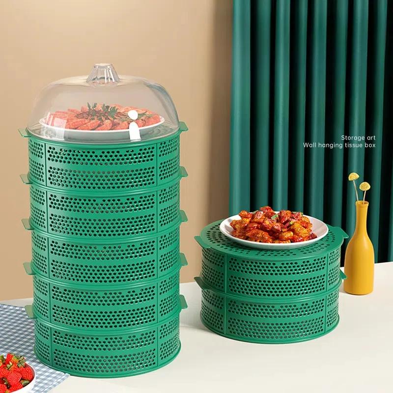 Transparent Dustproof Storage Rack Cover-Multi-layer Multi-function Household Cover Practical Vegetables & Leftovers Protection