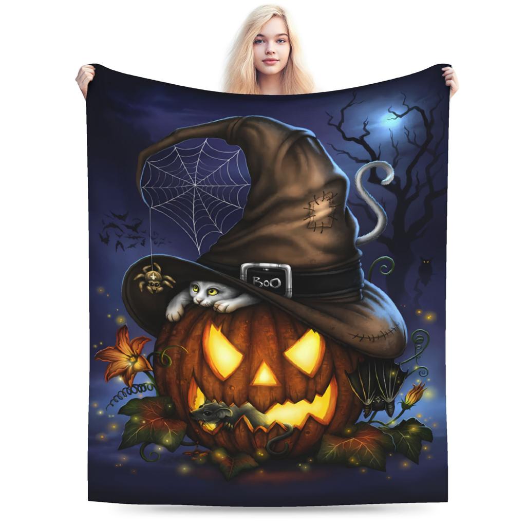 Halloween Pumpkin Autumn ()(1) Blanket Quality Warm Soft Bedding Throws Winter Kids Adult Living Room Fashion Bedspread