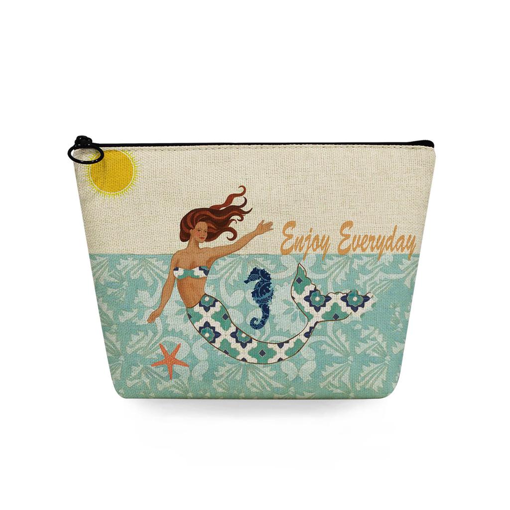 Women Mermaid Print Cosmetic Bag Toiletries Organize Travel Storage Case  6745
