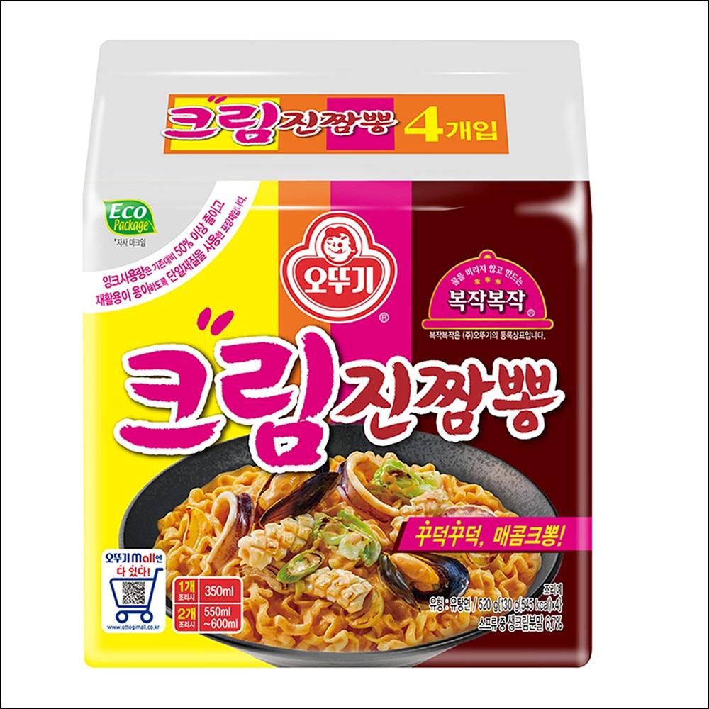 

Ottogi Cream Jin Jjambbong (Spicy Seafood Carbonara Style) 130g x 4 Packs (1 Bundle) 130g x 4EA