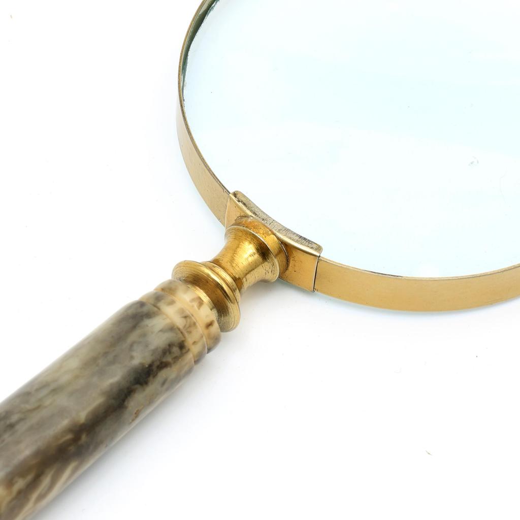Premium Brown Grip Reading Magnifier With Gold-Tone Frame