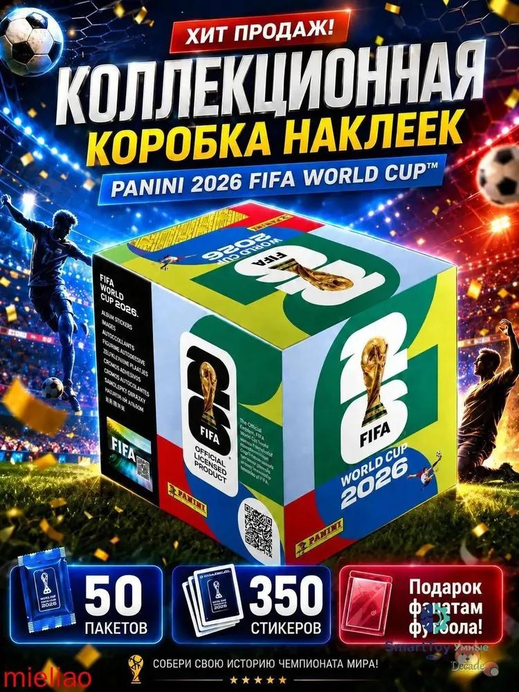 Box with Panini stickers for the FIFA 2026 World Cup