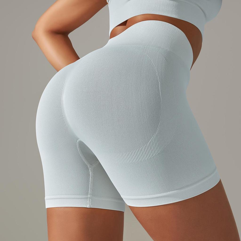 High-Waist Peach Lift Yoga Shorts - Women's Fitness & Running Apparel