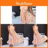 Robe Longue Fluide Élégance Française Avec Détails en Patchwork Pour les Vacances et la Détente à la Plage