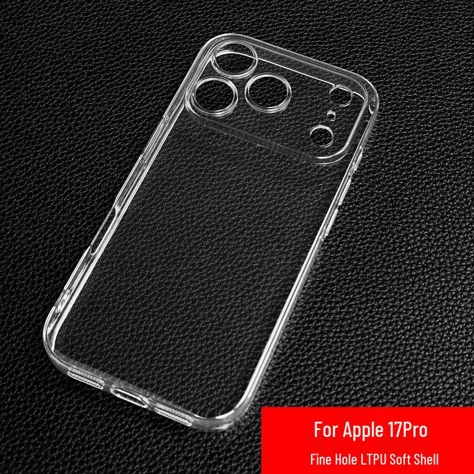 Apple iPhone 16/17 Pro/Max Transparent Silicone Drop-Proof Soft Case