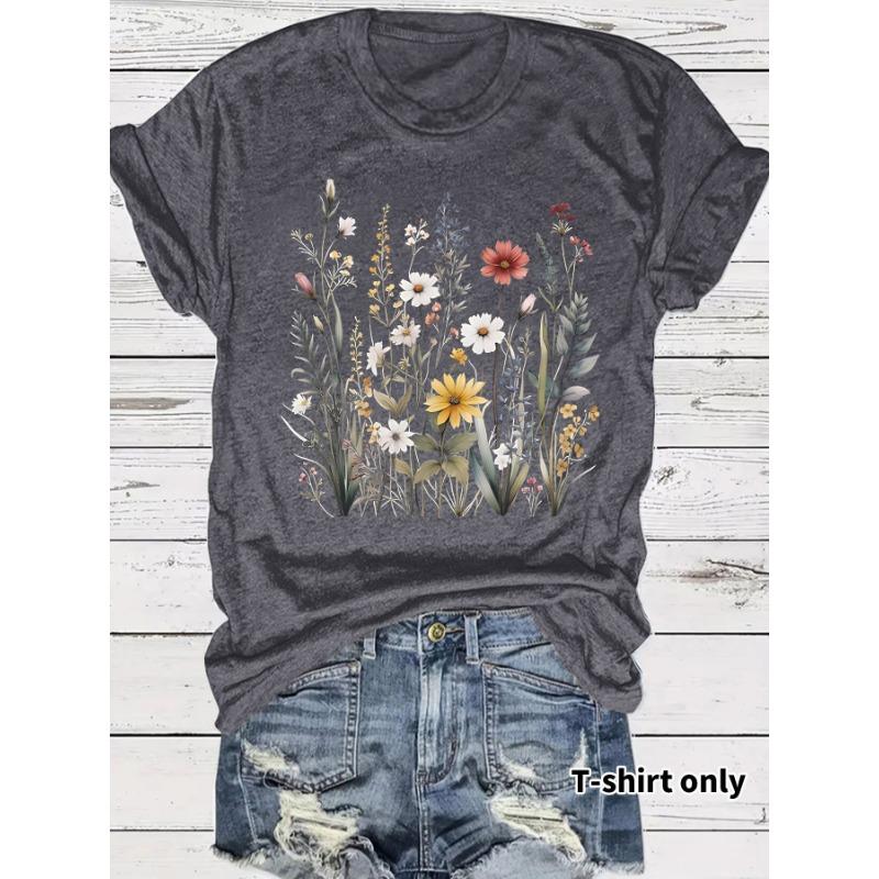 New Fashionable Short-sleeved Printed Pattern Summer T-shirt Top