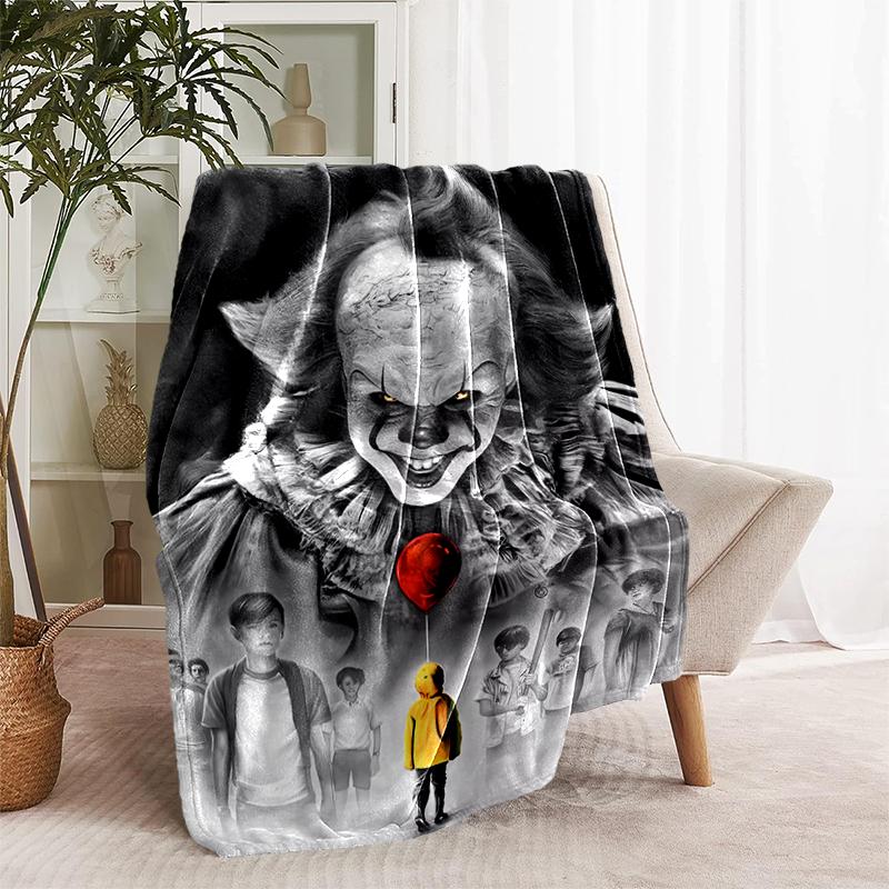 1pc Blanket Pennywise the Dancing Clown1 Print Design, Lightweight Blanket for Sofa, Bed- Soft &Warm, Gift for All Seasons Like Christmas, Halloween