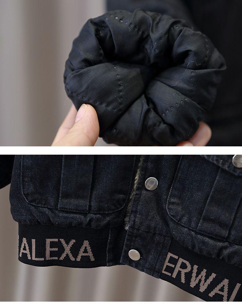 2025 Kids' Fleece Lined Denim Two-Piece Set - Winter Fashion for Boys & Girls