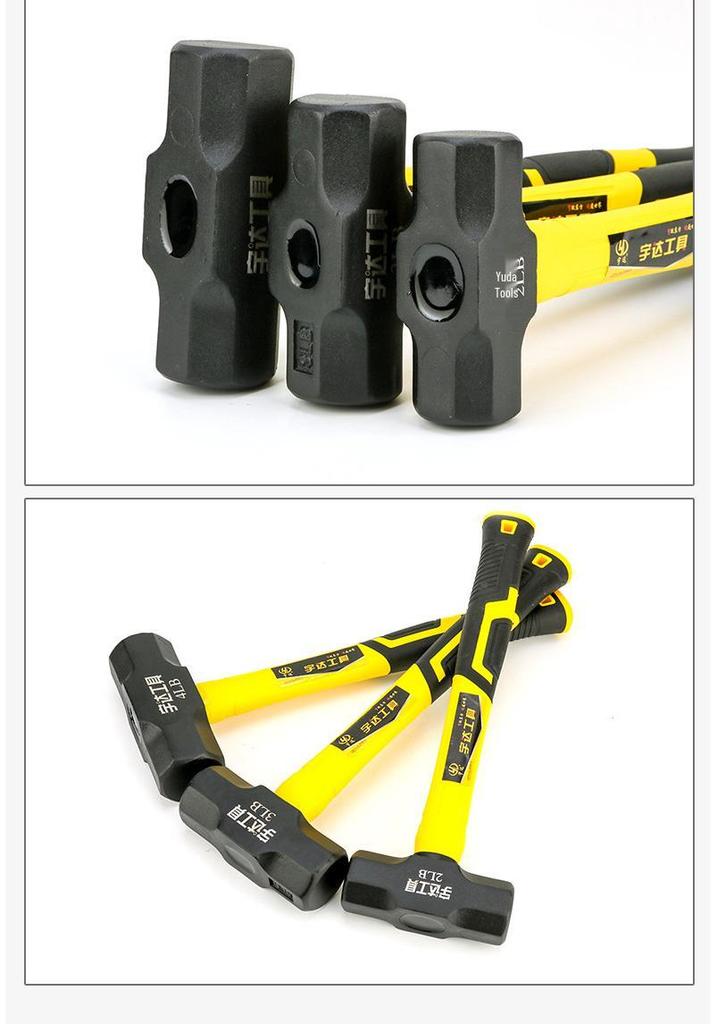 Octagonal Heavy-Duty Sledgehammer with Fiber Handle for Demolition and Construction