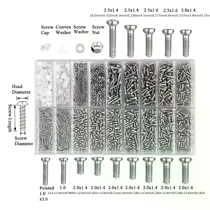 Ultimate 18-in-1 Glasses Repair Screw Kit | Precision Nose Pads, Spacer Caps & Frameless Screws For Eyeglass Adjustments & Maint