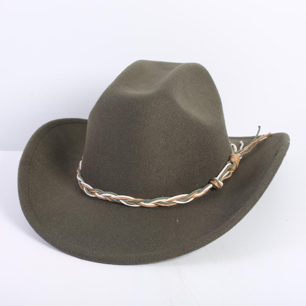 Beliebte europäische und amerikanische Mode OL-Stil einfarbiger Cowboyhut Herren und Damen High-End Zylinder Jazzhut Filzhut