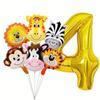 32" Jungle Animals Balloon Set: Tiger, Lion & Zebra Foil Balloons for Kids' Birthday Parties