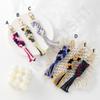 New ins style ethnic style mixed color woven cotton rope keychain pendant creative gift for girlfriends