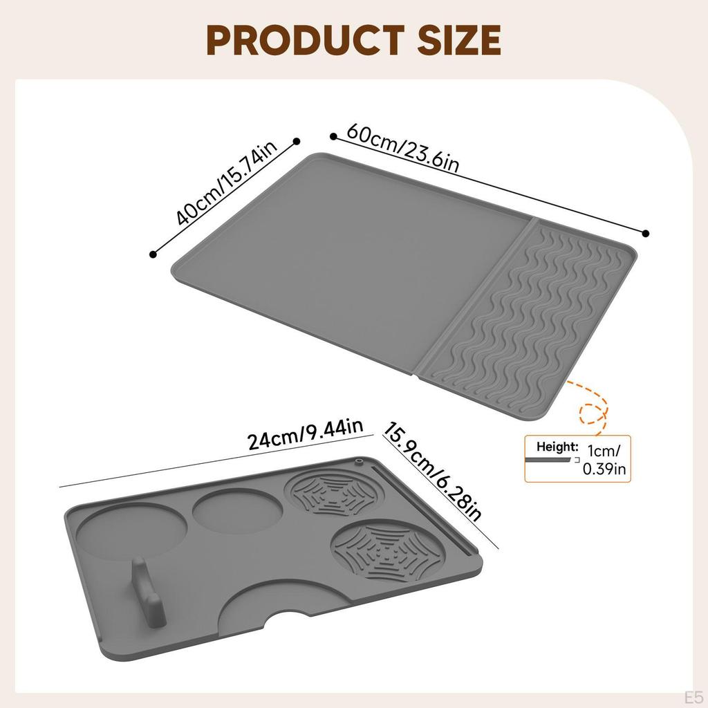 Silicone Coffee Mats with Tamper Pad Bar Accessories Dish Mat for Cafe Kitchen Countertop