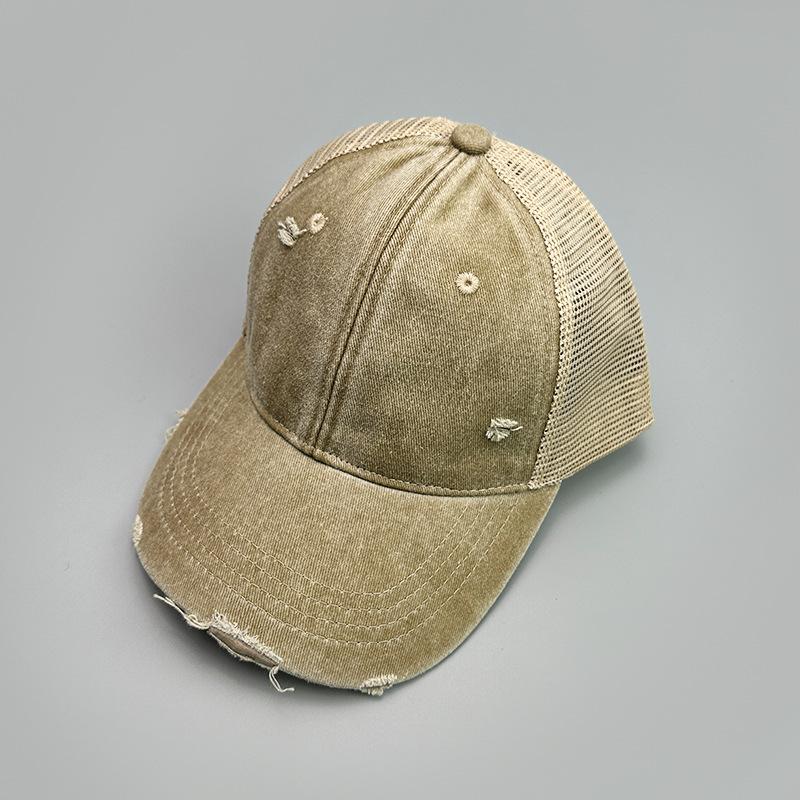 Retro Personalized Old Broken Wind Baseball Cap Men'S And Women'S Sunshade Breathable Mesh Casual Truck Hat