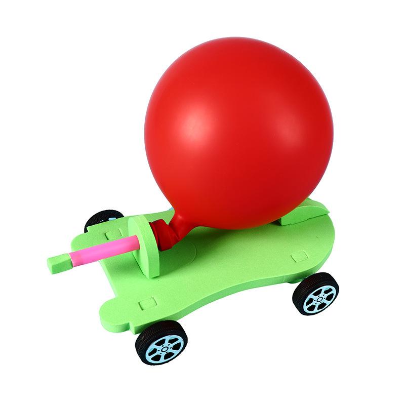 Balloon-Powered Recoil Force Cart - DIY Science Experiment Toy for Children