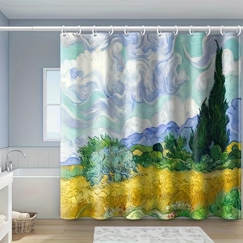 Heavy Duty Shower Curtain With Hooks Waterproof Anti-mold Easy Clean Cute Simple Style For Home Hotel Rental Apartment Bathroom