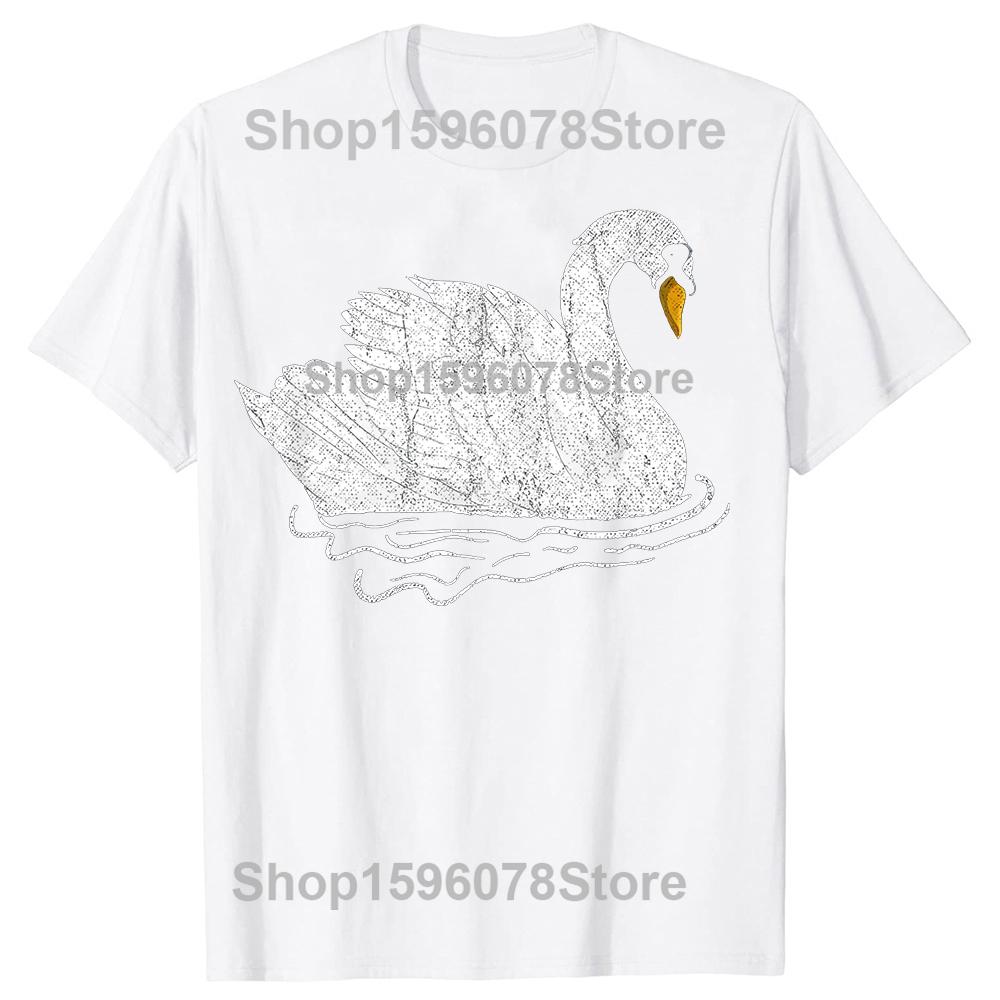 Pretty Wildlife Bird Beautiful Animal Swan Tshirts Unisex Fashion Print Tshirt Loose Oversized Streetwear Hip Hop Unisex T Shirt