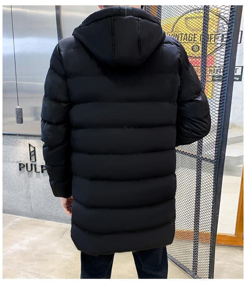 Men's Trendy Mid-Length Down Cotton Jacket, M-7XL - Warm, Thickened Outerwear for Autumn and Winter.