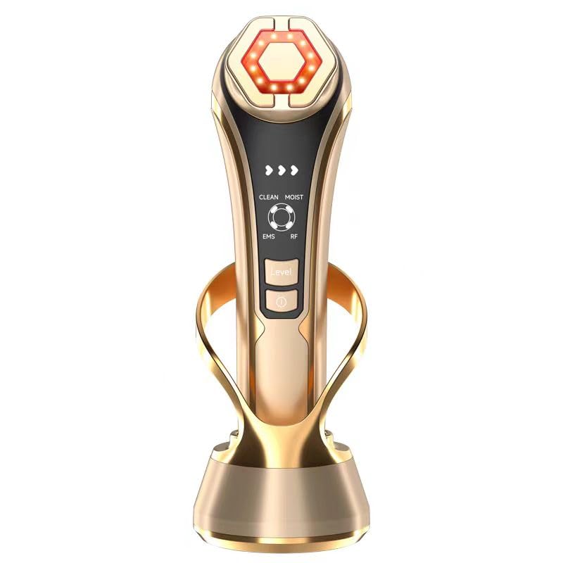 

Multi-function facial beauty device with EMS iontophoresis and RF (high frequency) technology, intelligent temperature control, 4 modes, 3 levels of a