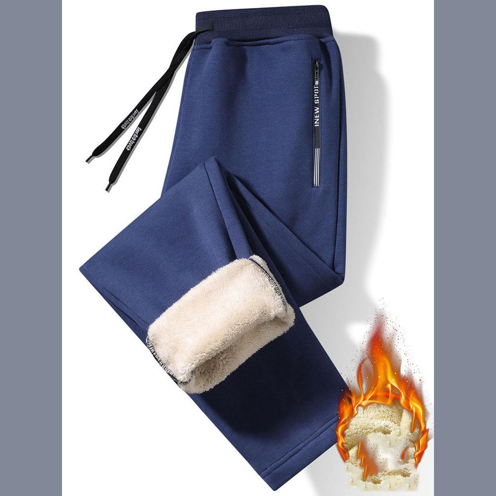 Autumn and Winter Fashion Sports Plus Fleece Thick Warm Pants Men's Casual Loose Comfortable Large Size Pants