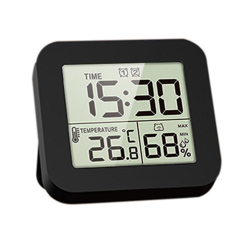 Portable Digital Alarm Clock with Temperature Humidity Reading Multifunctional Desk Clock for Home Heavy Sleeper Alarms