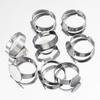 10pcs 8/10/12/14mm Stainless Steel Adjustable Ring Bezel Settings Blank Cabochons Base Tray  for DIY Jewelry Making  Supplies