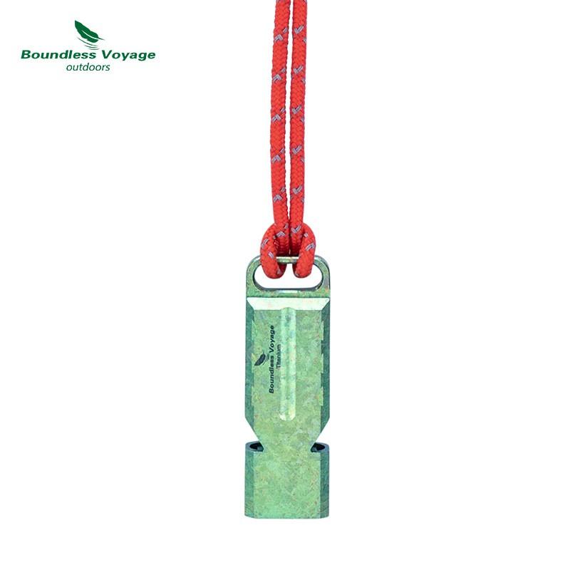 Titanium Dual-Port Survival Whistle Outdoor Emergency Hiking Camping Bird Training Waterproof Corrosion Resistant 120dB