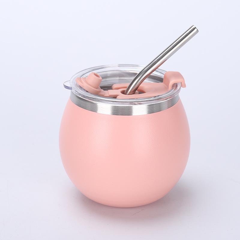 Popular 5oz Insulated Stainless Steel Mini Egg Cup with Straw - Portable Travel Accessory for Milk Tea