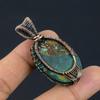 Tibetan Turquoise Pendant, 999 Copper Wire Wrapped Gemstone Jewelry, Handmade Pendant, For Thanksgiving