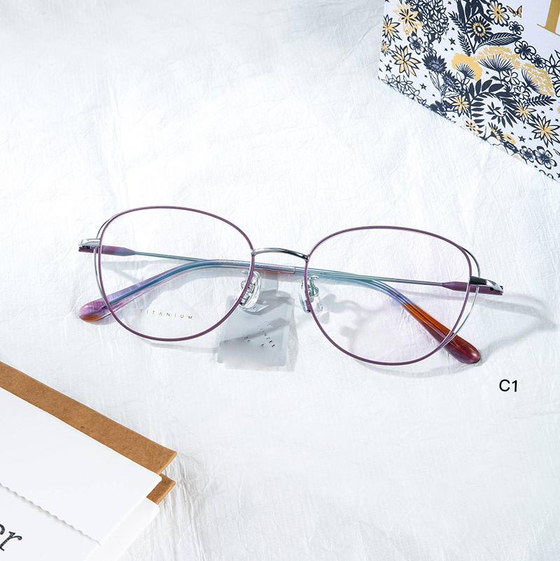 

ALICIA Fashion Luxury Pure Titanium Eyewear Cat Eye Butterfly Spectacle Optical Prescription Glasses Frames Man Women