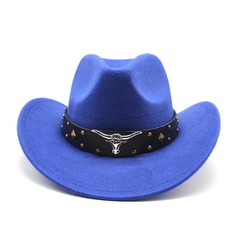 Western Cowboy Hat Vintage Jazz Hat Men And Women Wool Top Hat Felt Hat