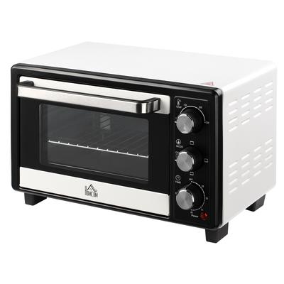 Portable Oven 16L 1400W with 3 Heat Modes Timer Baking Tray and Rack 44x32x28.1 Cm White and Black