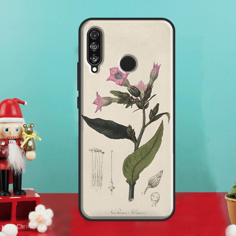 Botanical Drawings Flowers Plants For Huawei Nova 12i 12s 11i 5T Y90 Y70 Y60 Y61 Y91 Y72 9 10 SE P60 Pro P20 P30 P40 Lite Case