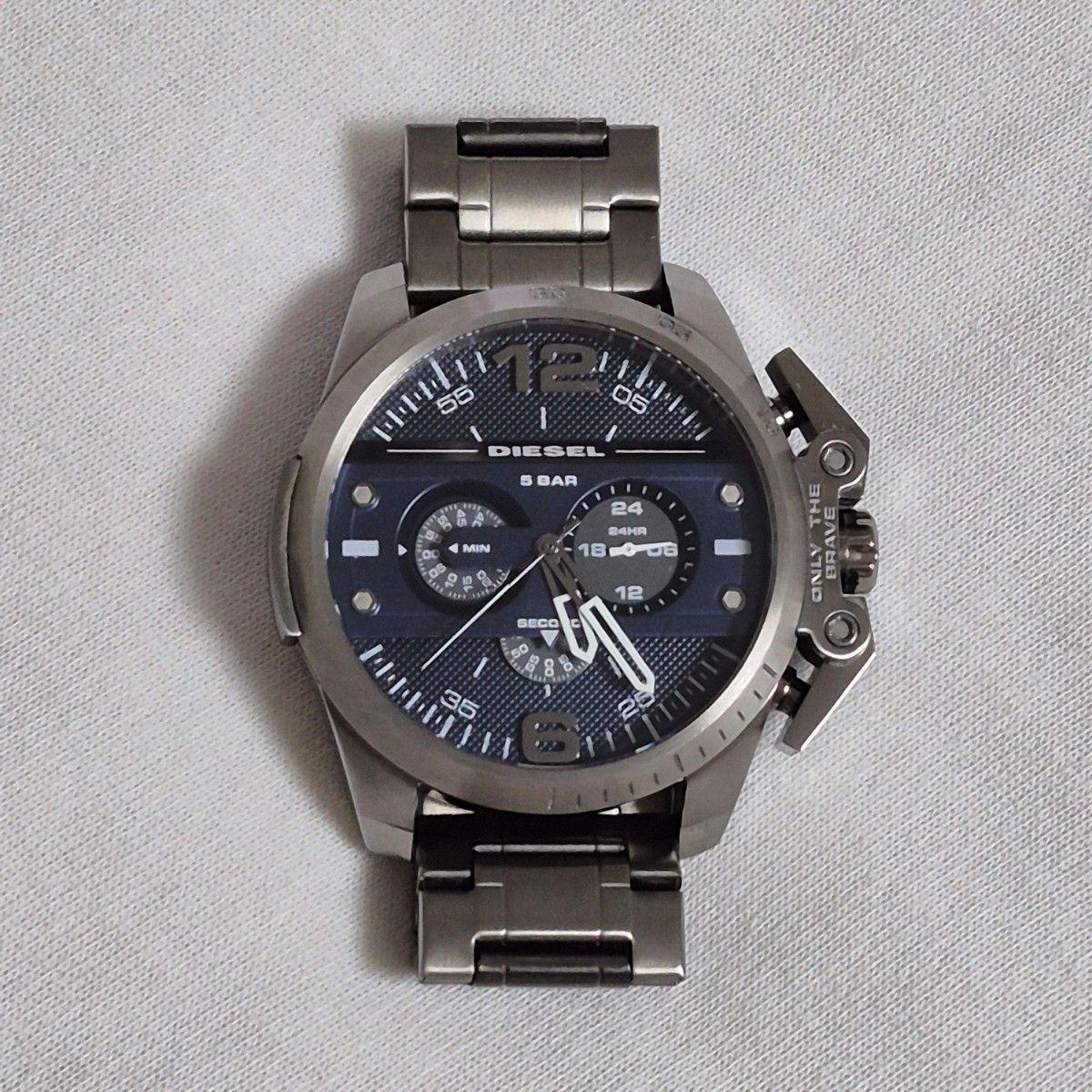 Used [Working item] DIESEL DZ4398 Chronograph Gunmetal Navy DZ-4398