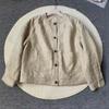 Hemp Comfort Jacket Crew Neck Short Jacket Light Comfort Jacket Versatile Loose Casual Cardigan Fashion Jacket