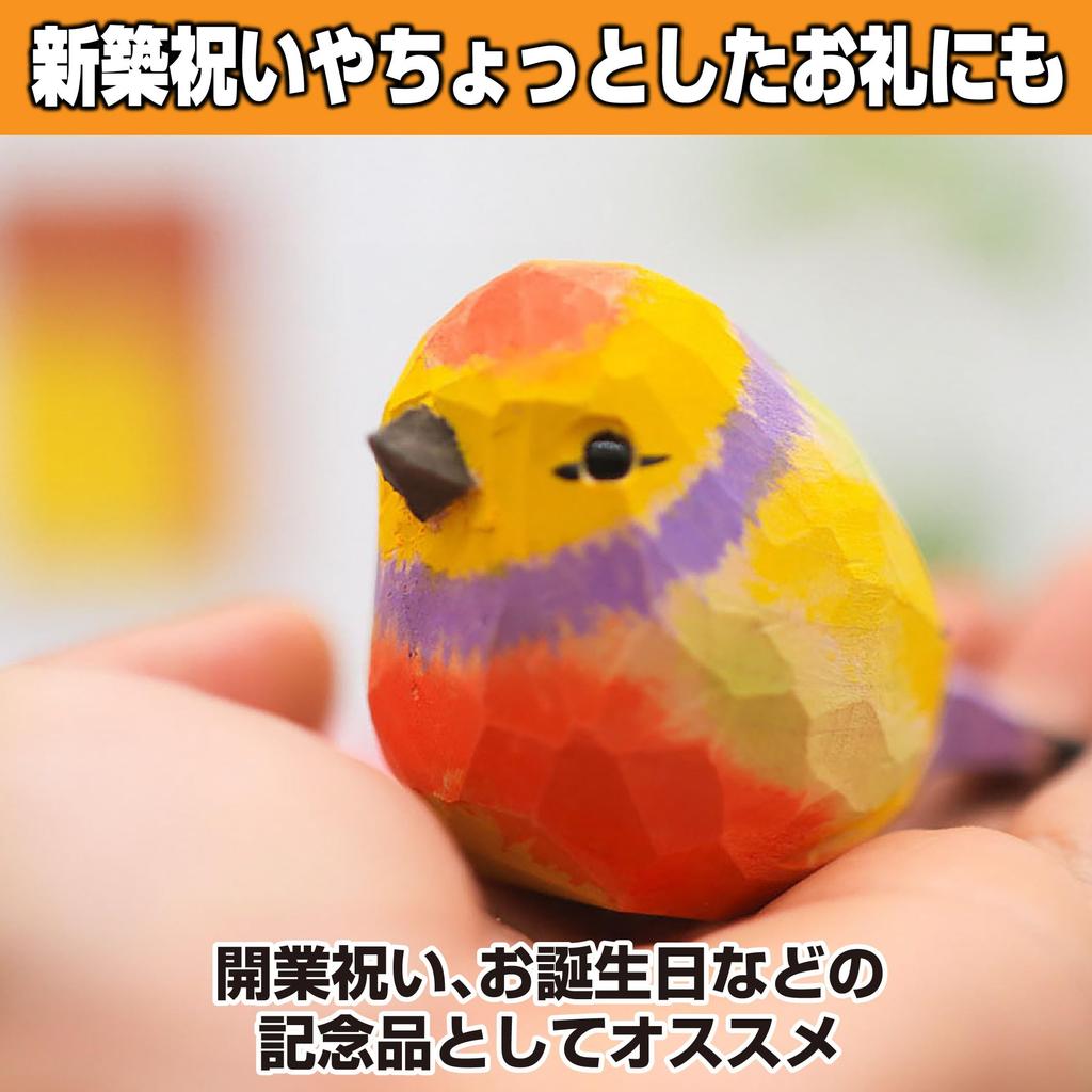 HAMILO Small Bird Objects, Wooden Carvings, Scandinavian Style, Interior Ornaments, Set of 4