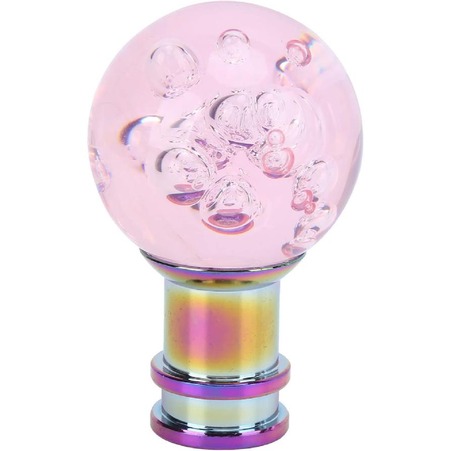 Aramox Universal Manual Gear Shift Knob, Crystal Bubble Acrylic Design with 3 Adapters, 8mm/10mm/12mm Thread Size