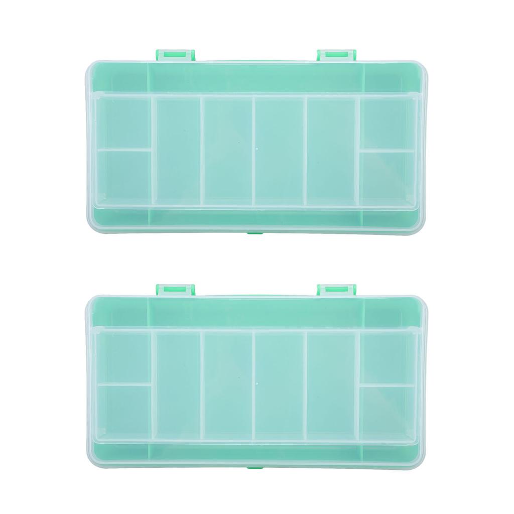 2PCS Waterproof Tackle Box Fishing Tackle Box Organizer Fishing Lure Bait Box Green