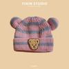 Autumn and Winter Boys and Girls Children's Hats Baby Hats Cute Cartoon Bears Plush Hats Thermal Hats Ear Protectors Knitted Hats